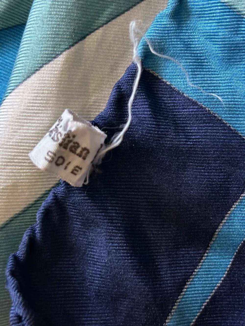 Vintage Christian Dior Art Deco-Style Silk Scarf